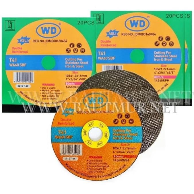 (1 Dus) MATA BATU GERINDA - PISAU CUTTING - WD GOLD 4 inch CUTTING murah