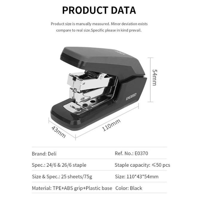 

Staper Deli 30% Effortless Stapler E0370 Black - Patent Product murah