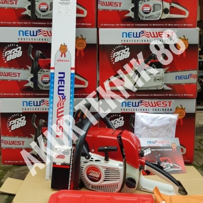Chainsaw censow senso NEW WEST PRO 888 BAR 30 in rantai 48T NEW WEST murah