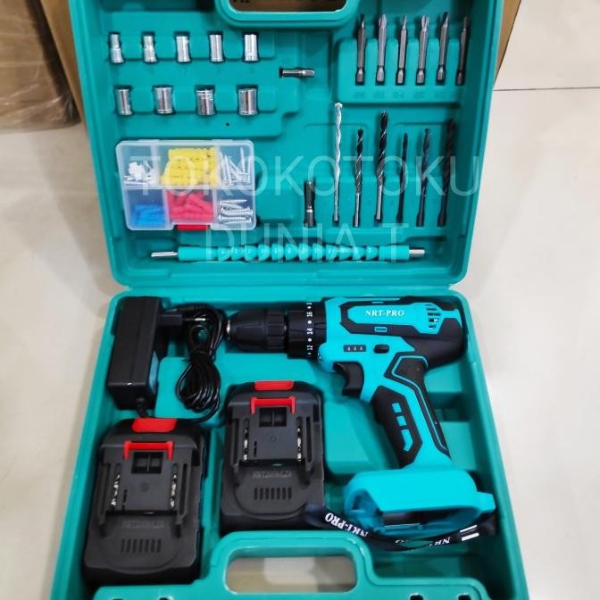 NRT-PRO Mesin Bor Baterai Cordless Drill NRT PRO DC-340 Set 10mm 20V murah