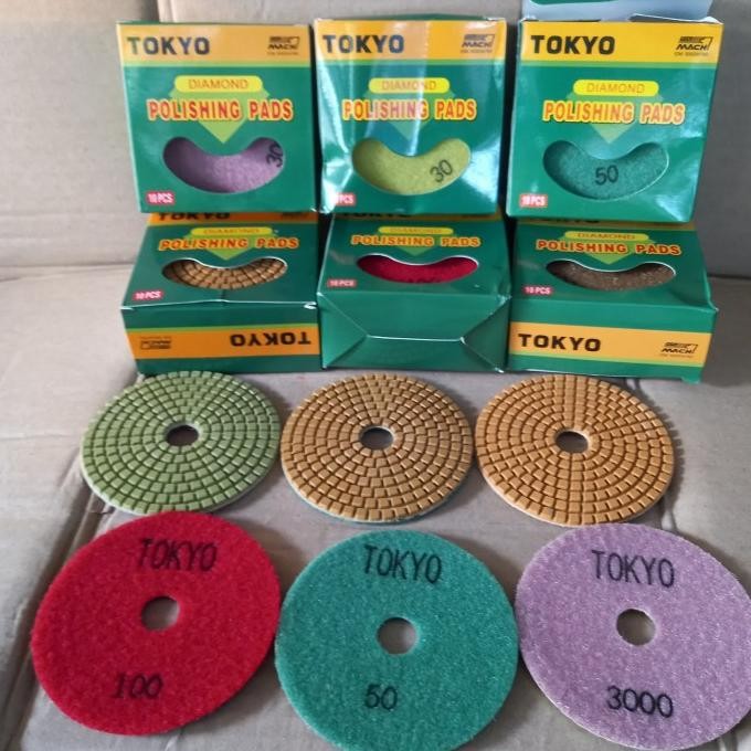 Diamond Pad Poles Marmer / diamond poles granit TOKYO 4 Inchi murah