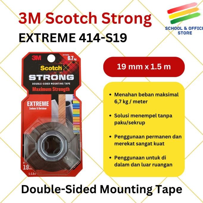 3M Scotch VHB Strong Double Tape Extreme / Outdoor Mounting Tape murah