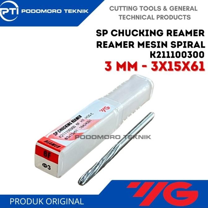 Reamer 3 mm H7/Sp Chucking Reamer 3mm Mesin Reamer Merek YG1 murah