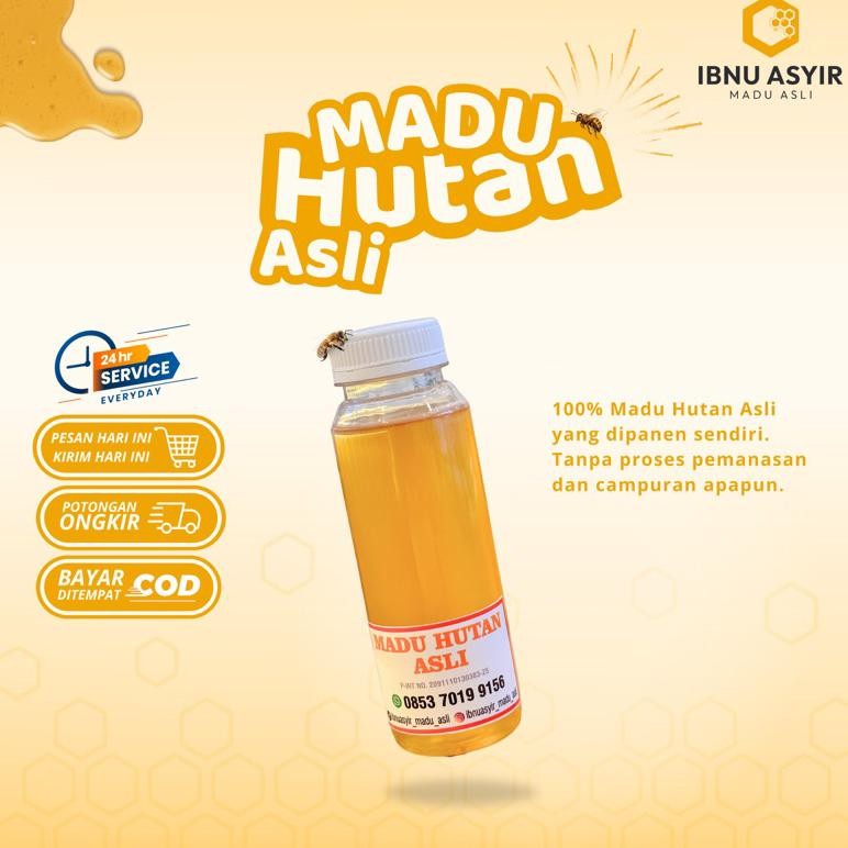 Madu Hutan Asli Ibnu Asyir 250ml (300g) Meningkatkan imunitas tubuh mengatasi penyakit Lambung Maag 