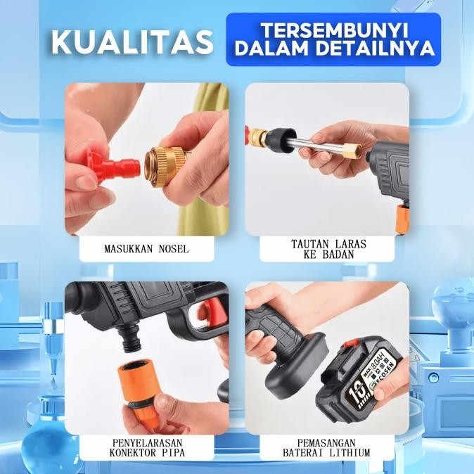 ECOSEN Jet Cleaner Mesin Cuci Motor Portable Jet Alat Cuci Motor Cuci Mobil Baterai