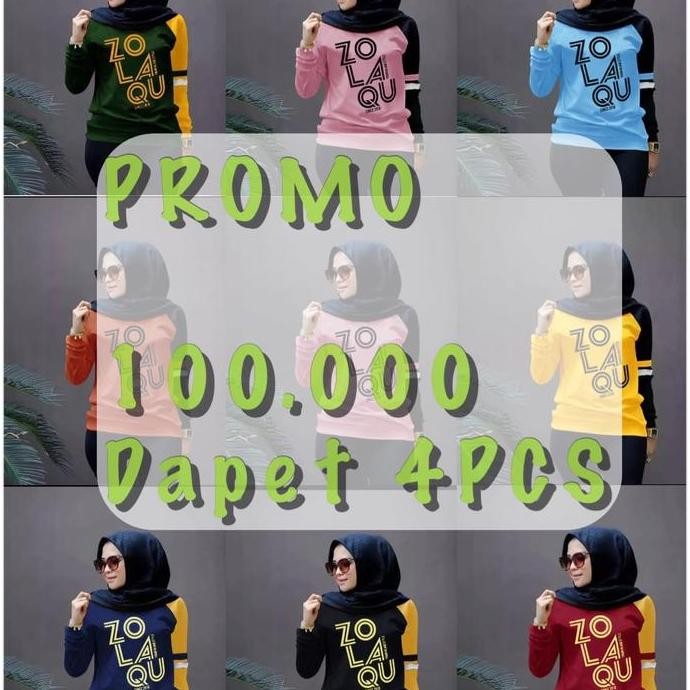 Promo Baju Zolaqu /Sweater Zolaqu (Cod) Baju Wanita Lengan Panjang / Sweater Wanita Kekinian / Kaos 