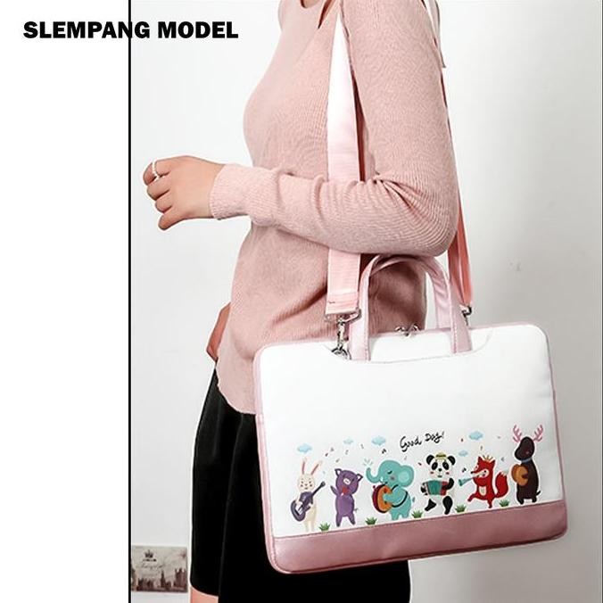 Murah Tas Laptop Wanita Selempang Dan Jinjing Karakter Lucu Gratis Pouch