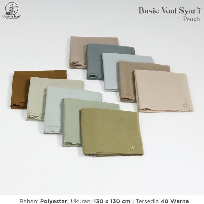 Sale Umama Basic Voal Syari Lc Hijab  Kemasan Pouch Hijab Segi Empat Polos Laser Cut Jumb 130X 130