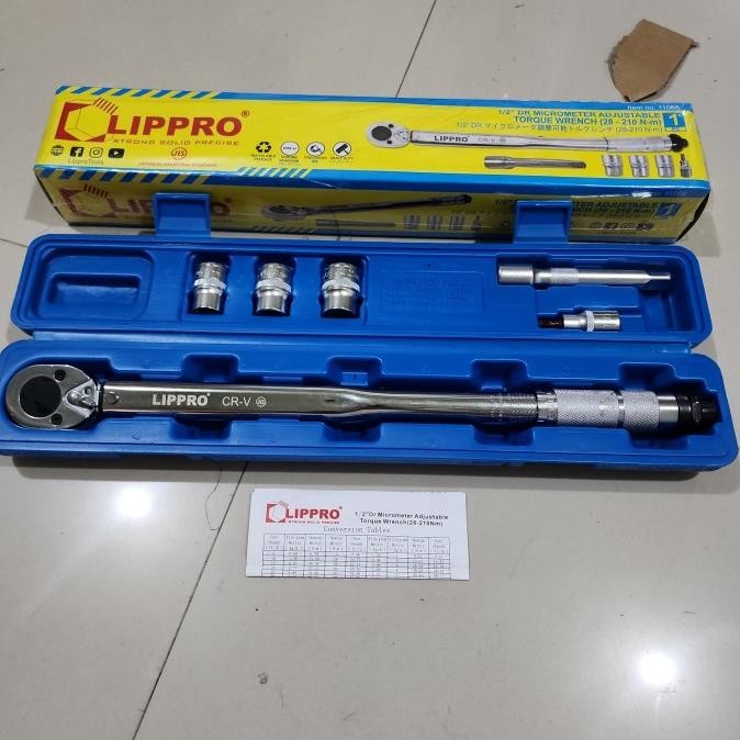 KUNCI TORSI TORQUE LIPPRO 1/2 INCHI 28 - 210 NM KUNCI RACHET TORSI