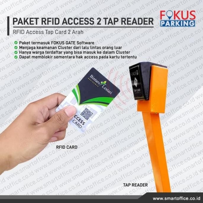 Terlaris Paket Cardteck Rfid Access Barrier Gate 2 Reader Tap Card + Software