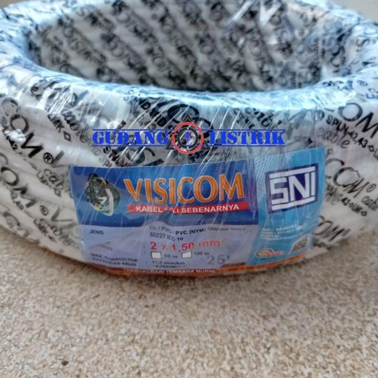 Kabel Listrik Standar PLN NYM 2x1.5 VISICOM 25 Meter