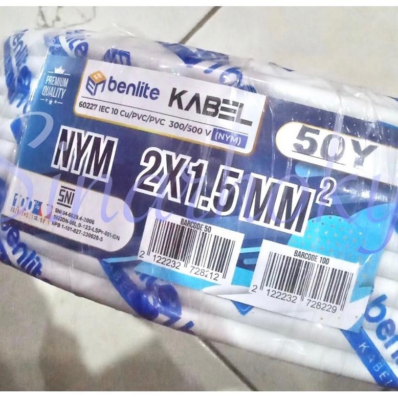 KABEL LISTRIK ORENCHI BENLITE NYM 2 x 1,5 mm 2x1,5 50 y SNI