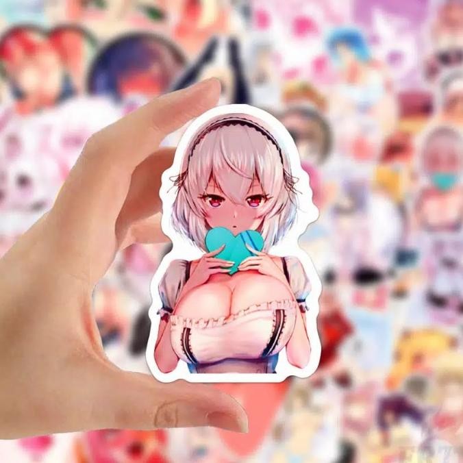 TERLARIS 50 pcs sticker waifu ecchi harem anime dewasa vinyl hentai