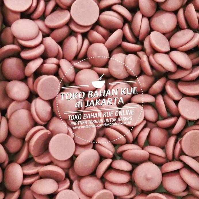 

Callebaut Ruby RB1 100gr Chocolate Pink Couverture Cokelat Chip Coin murah