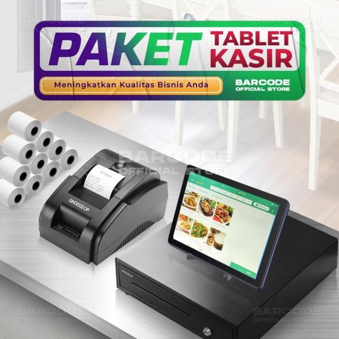 

Promo Paket Tablet Kasir Matepad 10T + Codeshop Cbt58I + Ck415 + 10 Roll