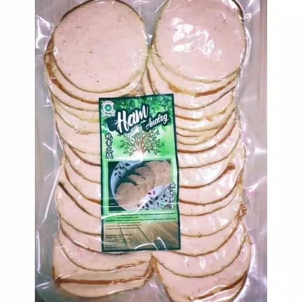 

Ruhuey vegan smoked ham slices 500 gram murah
