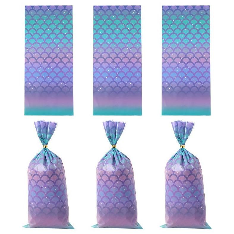 

VE29 100pcs Mermaid Tas Bingkisan Goodie Bag Mermaid Kantong Kemasan Permen Cookies Bag Termurah