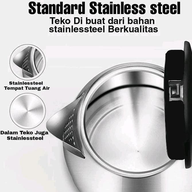Murah Sqrs Teko Listrik Klc Stainless Steel Pemanas Air Ketel Bonus Tremos Air Panas Coffee