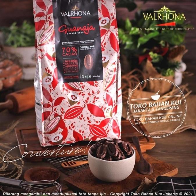 

Valrhona Guanaja 70% Dark Couverture Chocolate 500gr Coklat Coin Pahit murah