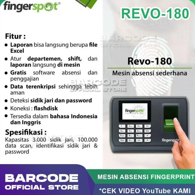 

Murah Mesin Absensi Fingerspot Revo-180 Usb