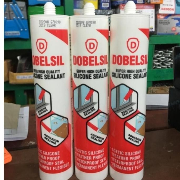 Promo LEM SEALANT KACA AKUARIUM MIKA AKRILIK DOBELSIL 300ML -PTH/CLEAR/HITAM COD