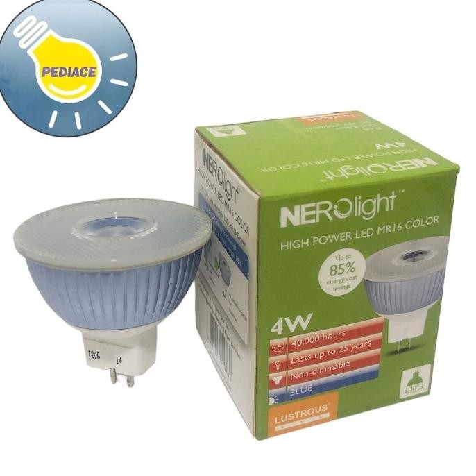Lampu Dekorasi 4W DC 12V MR16 Nerolight High Power LED - Blue / Biru