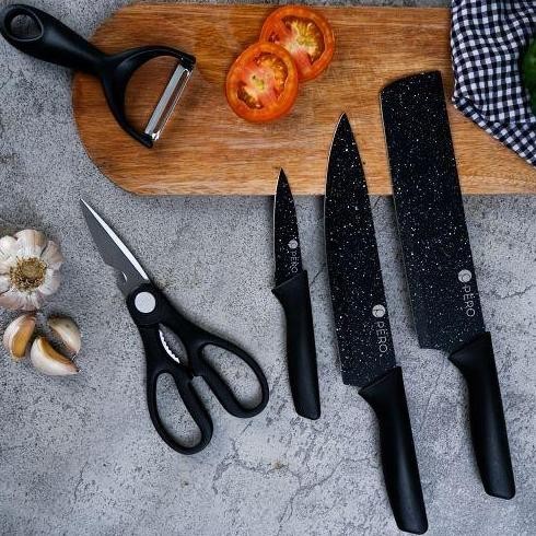 Promo [Clearance Sale] Pero Granite Knife Set / Pisau Dapur