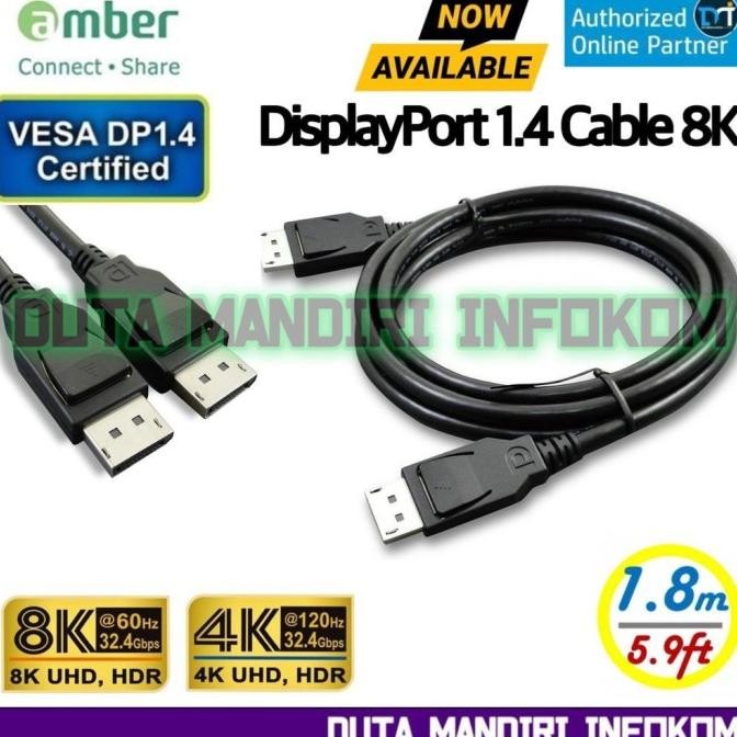 Amber Dpc 418 - Cable Display Port 1.4 Support 8K 60Hz Displayport Co