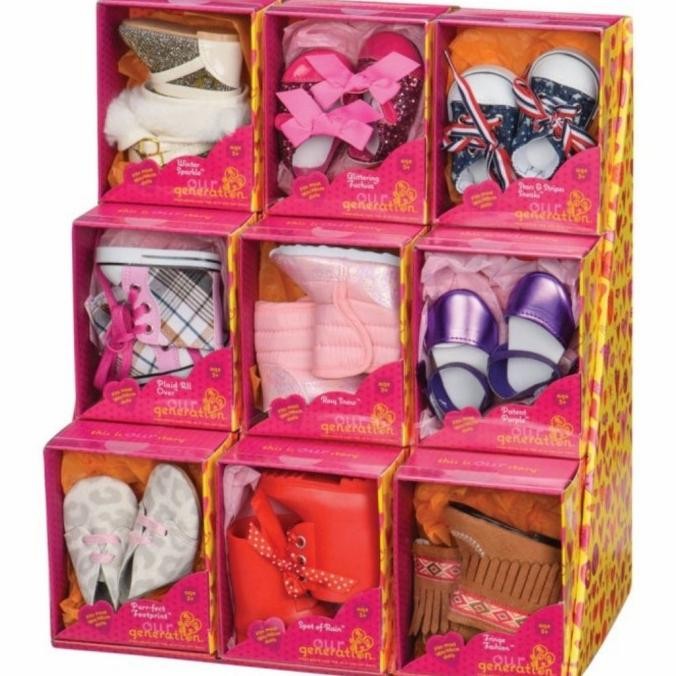 Our Generation doll Shoes sepatu boneka aksesoris mainan.