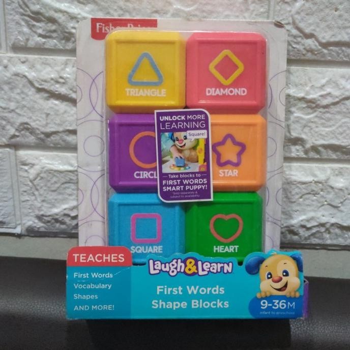 Fisher Price Laugh & Learn first words shape blocks blok susun edukasi