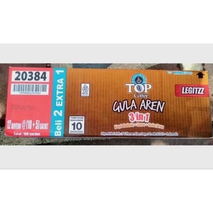 

Grosir (1 Dus) Top Kopi Susu Gula Aren Tubruk Legitzz 180 Sachet