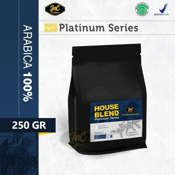 

Grosir Jnc Platinum House Blend 250 Gr 100% Arabica For Kopi Susu Espresso