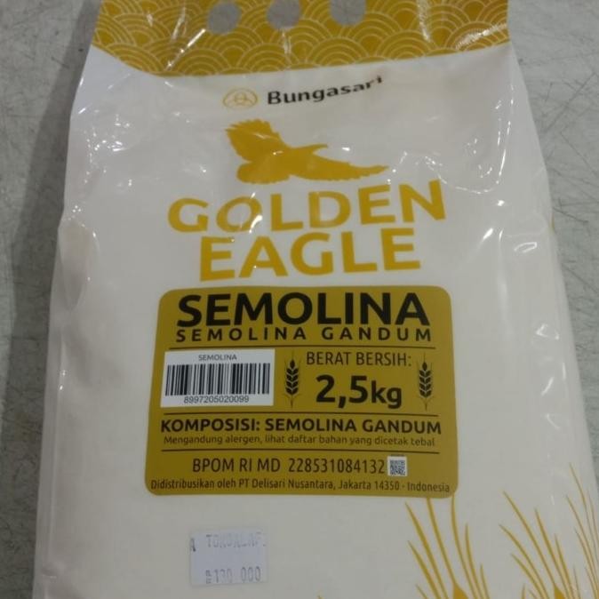 

Promo Tepung Semolina Gandum Golden Eagle Bungasari 2,5Kg