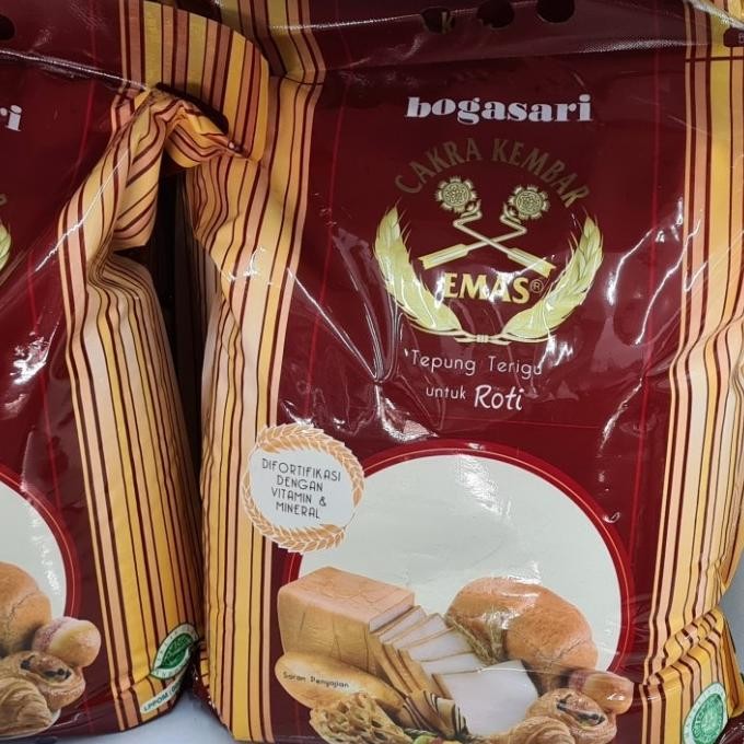 

Grosir Tepung Cakra Kembar Emas Roti 5Kg