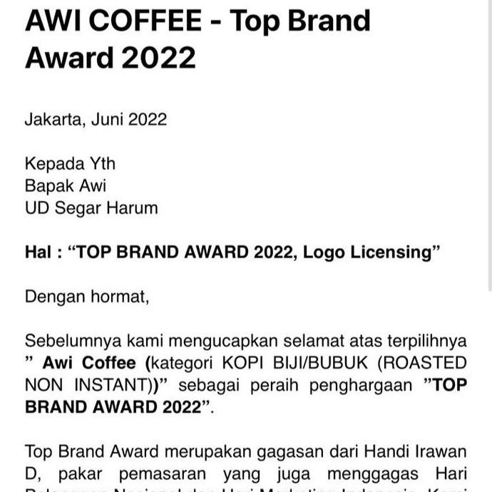 

Murah Awi Coffee | Kopi Gayo Super 250 Gr | Kopi Susu Kekinian | Trend Kopi | Es Kopi Susu | Awi Coffee