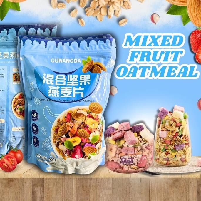 

Sale Oatmeal Granola Nuts - Fruits Nuts - Mixed Fruits And Yoghurt Fruits Healthy Food 500G Apel Makanan Gandum Sereal Kismis Manis Cereal Almond