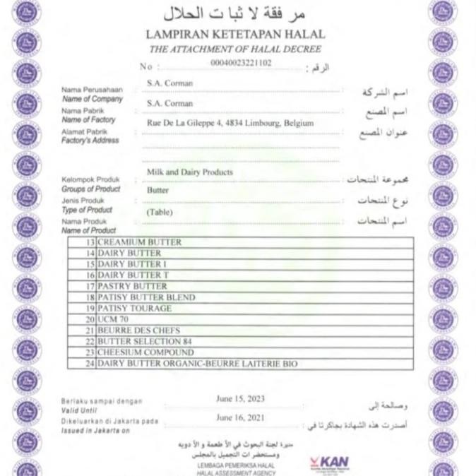 

Sale Butter Corman Patisy Repack Repack 500Gr