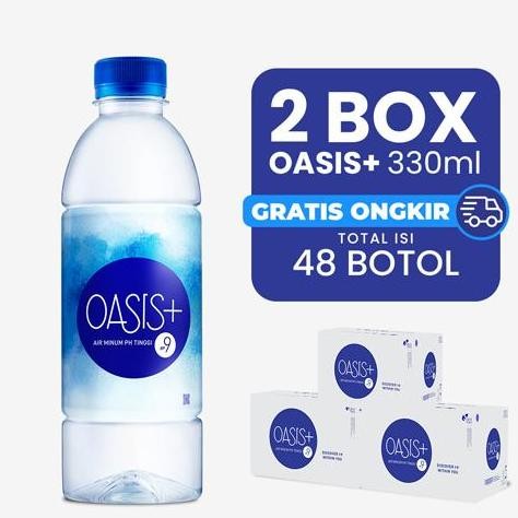 

Murah 2 Box Oasis+ Kemasan Botol 330Ml (Total 48 Botol). Air Putih Berkualitas Tinggi Untuk Kesehatan Tubuh. Minuman Mineral Water.