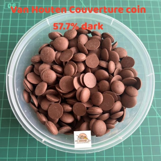 

Promo Van Houten Dark Chocolate Couverture 57.7% 250Gr Cokelat Coin