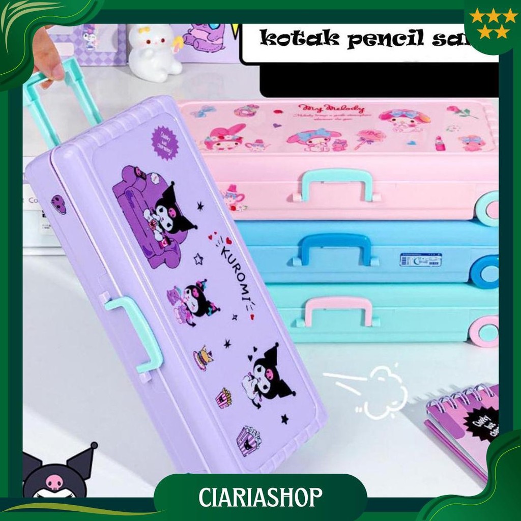 

Sanrio Seri Large Capacity Anime Kartun Pensil Kasus Troli Kotak School Supplies Lucu Alat Tulis Kuromi Anak-Anak Pensil Kasus Promo
