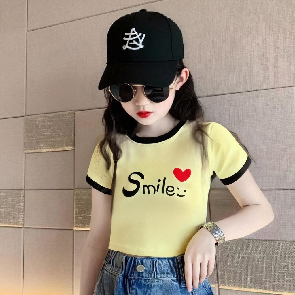 Girls' Fashion Short Slim Fit T T-shirt