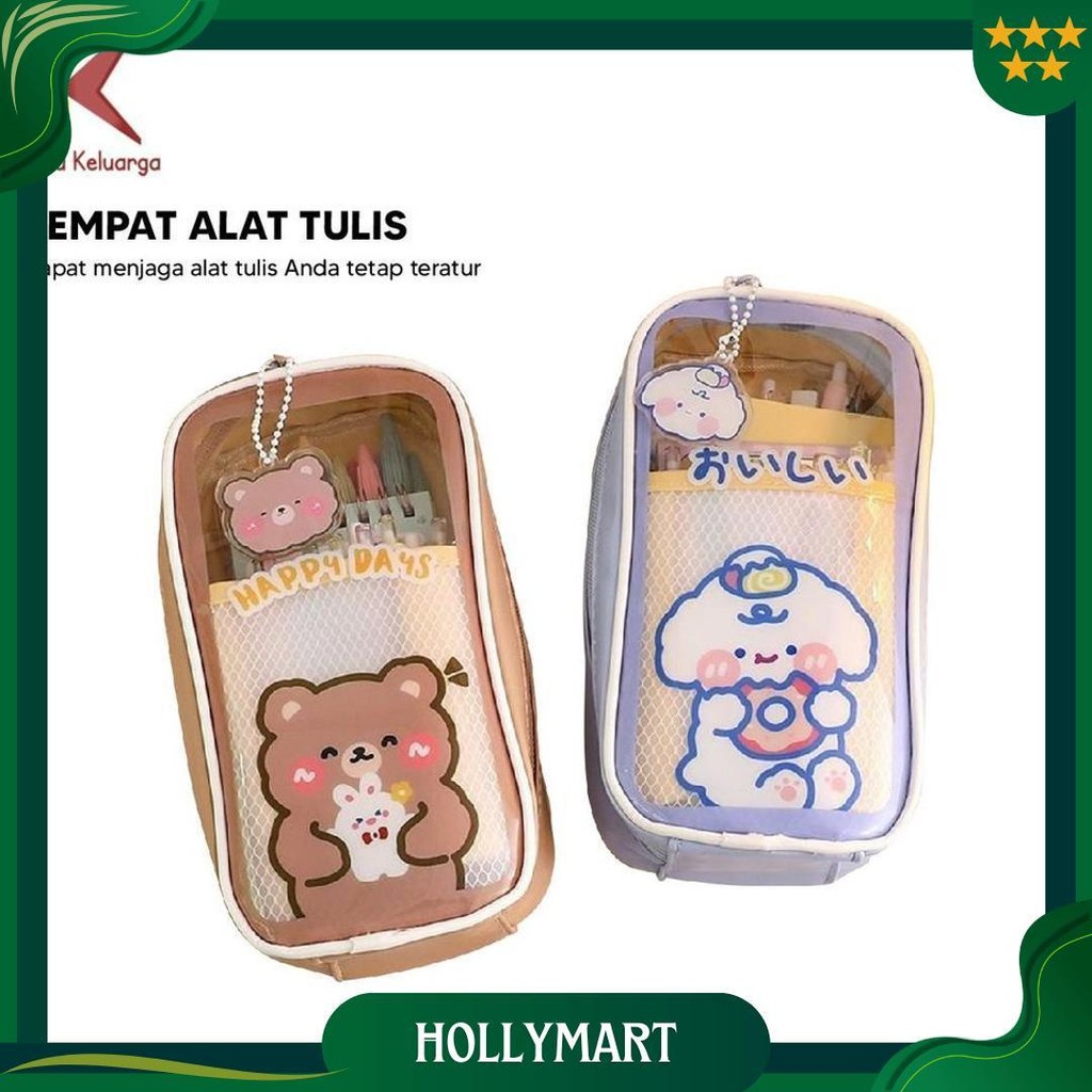 

Satu Keluarga Tempat Pensil Anak Transparan Motif Kartun A61 Tempat Alat Tulis Perlengkapan Sekolah / Pencil Case Multifungsi Ala KoreaPouchSerbaguna Ori