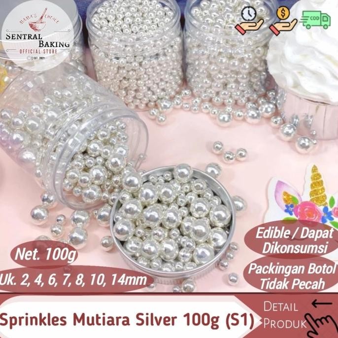 

Sale Sprinkle Kue Mutiara Silver Perak 100Gr (S1) / Springkel Springkle Kue
