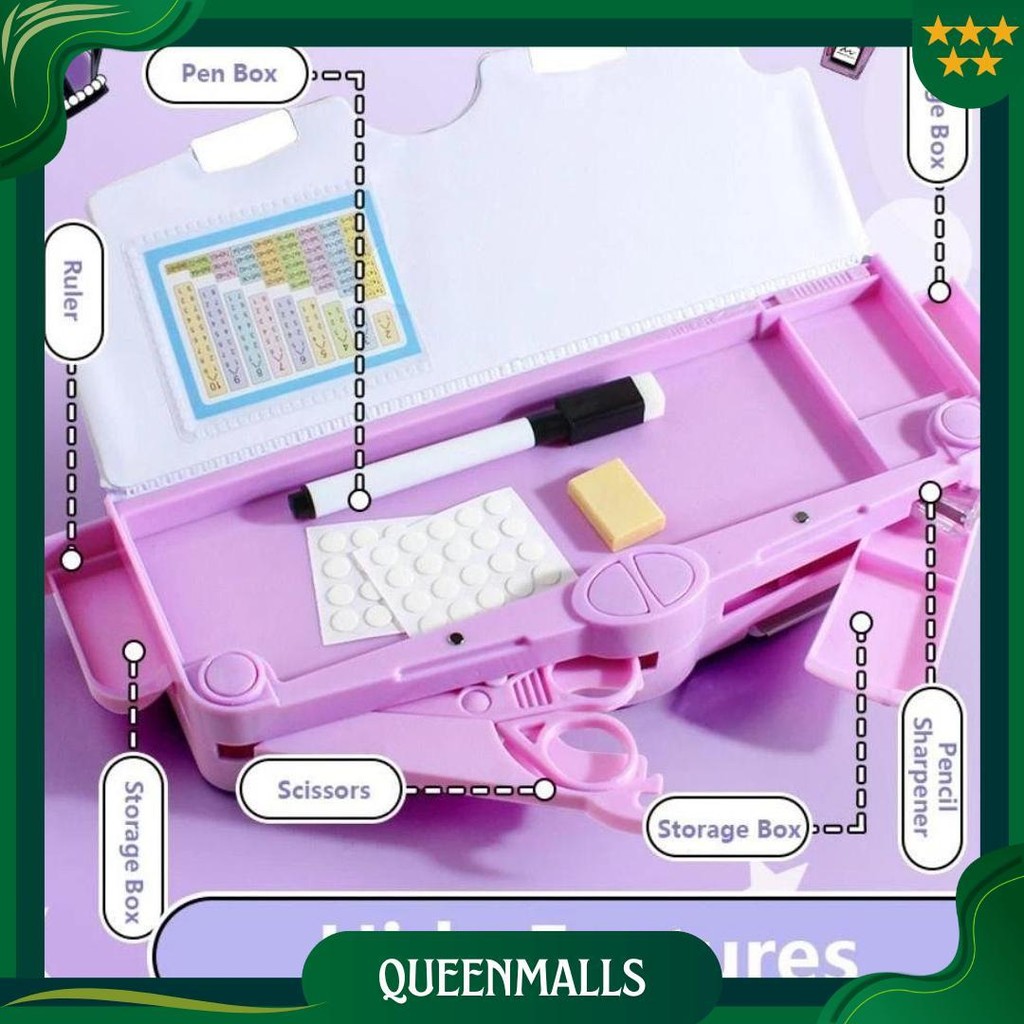 

[Penjual Lokal] Double-Sided !! Kuromi Multifungsi Password Kotak Alat Tulis / Pop-Up Stationery Box Large Capacity Storage Pencil Case Office School Supplies Promo