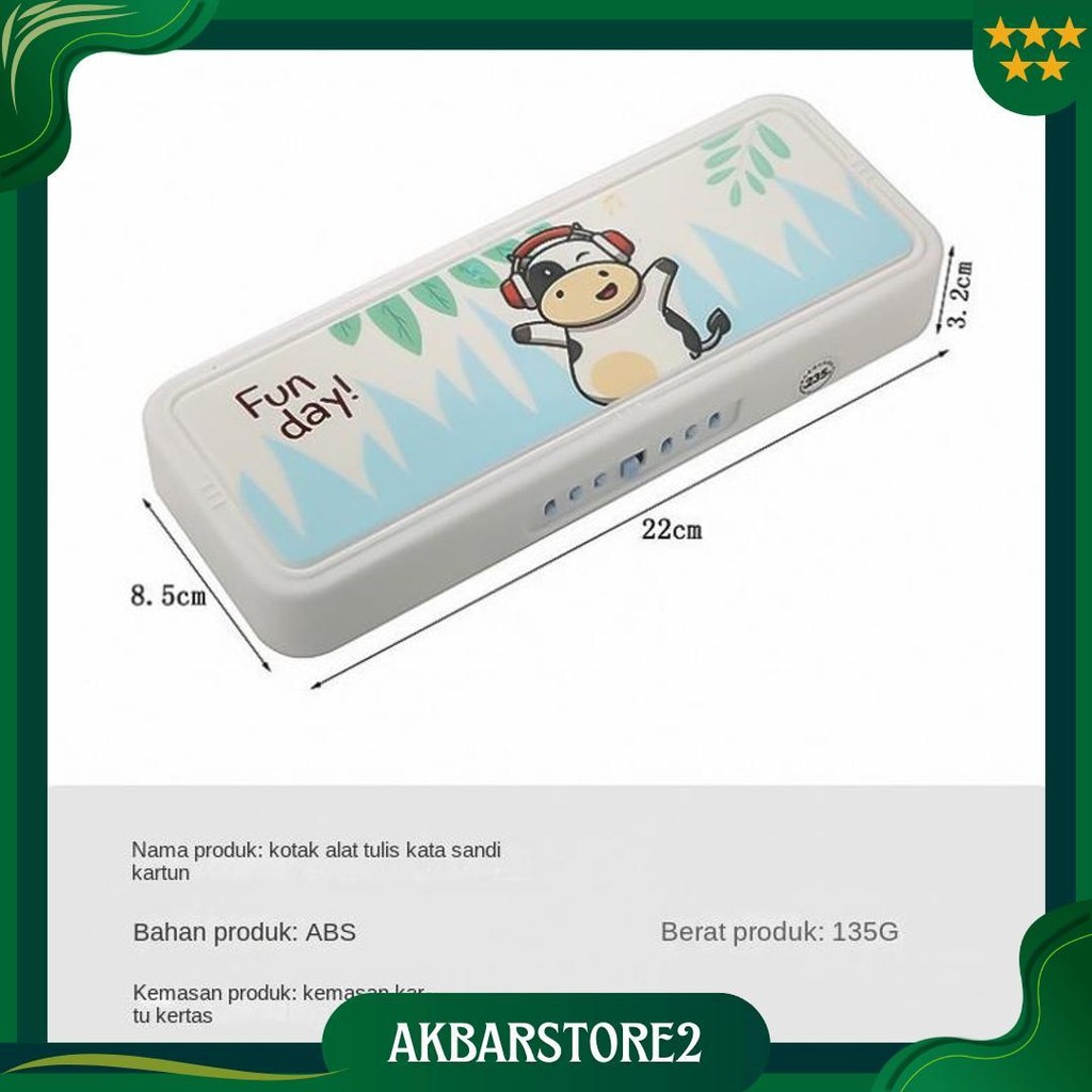 PuluzTempat Pensil Anak Aesthetic Transparan Serbaguna Kotak Tepak Pensil Murah Perempuan Lucu Karak
