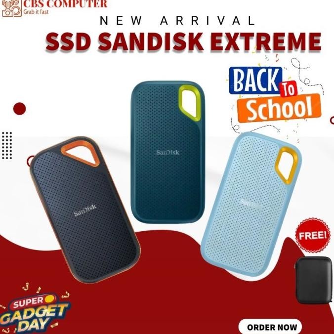 SANDISK SSD PORTABLE 2TB 1TB 500GB EXTREME PRO V2 HARDISK EXTERNAL 2004T