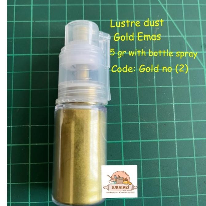 

Murah Lustre Dust Gold Emas No (2) 5Gr With Bottle Spray