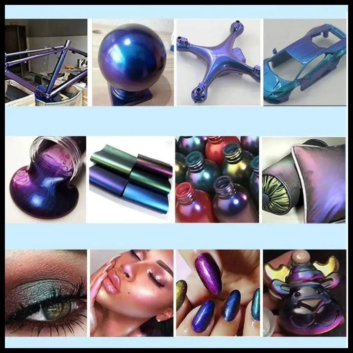 Terlaris Pewarna Bubuk Glitter Bunglon Chameleon warna neon powder bubuk kilau Nail Art Resin Craft 