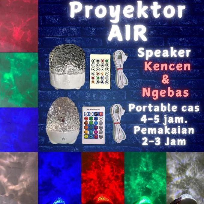Promo Lampu Proyektor Aurora Model Air /Speaker Bluetooh/Portable Baterai Cas /Lampu Tidur Kamar /La