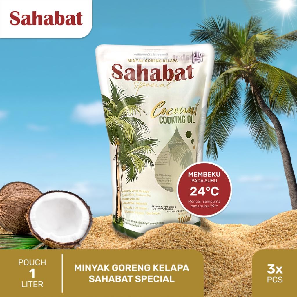 

Sahabat Special Minyak Goreng Kelapa Pouch 1Liter (3 Pcs) New Best Quality Asli 100% Original